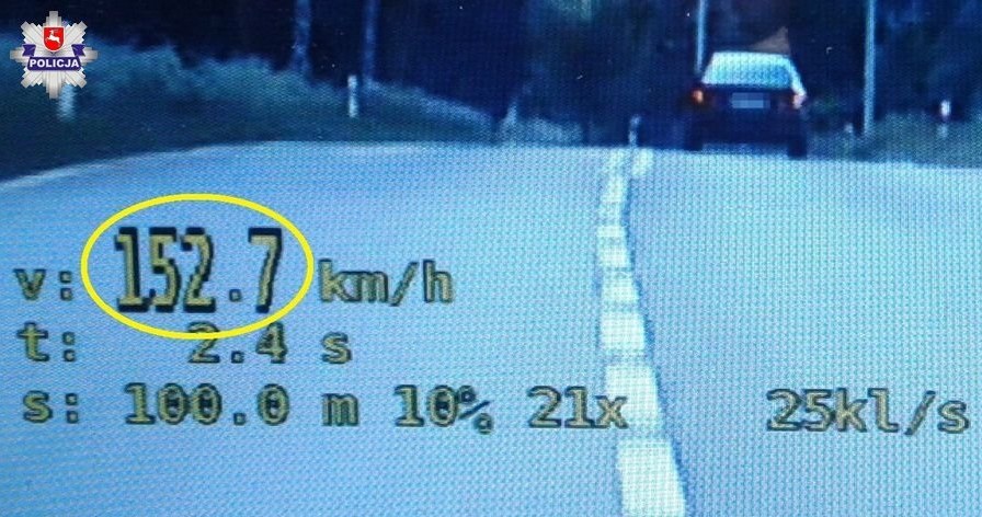 Kierowca przekroczył prędkość o... 100 km/h /Informacja prasowa