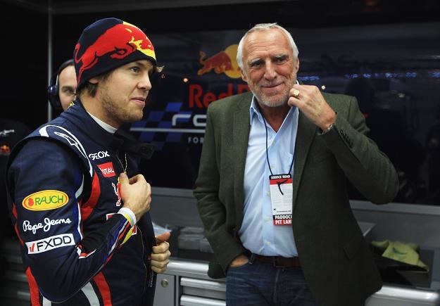 Kierowca Sebastian Vettel ze swoim pryncypałem Dietrichem Mateschitzem/fot. Mark Thompson /INTERIA.PL
