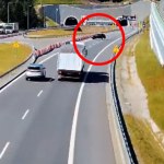 S1 Kierowca zawrócił na S1 przed tunelem. Omal nie doprowadził do tragedii