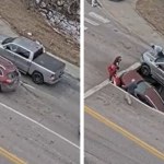 Kierowcy czekali na zielone. Nagle dziura wciągnęła ich auta