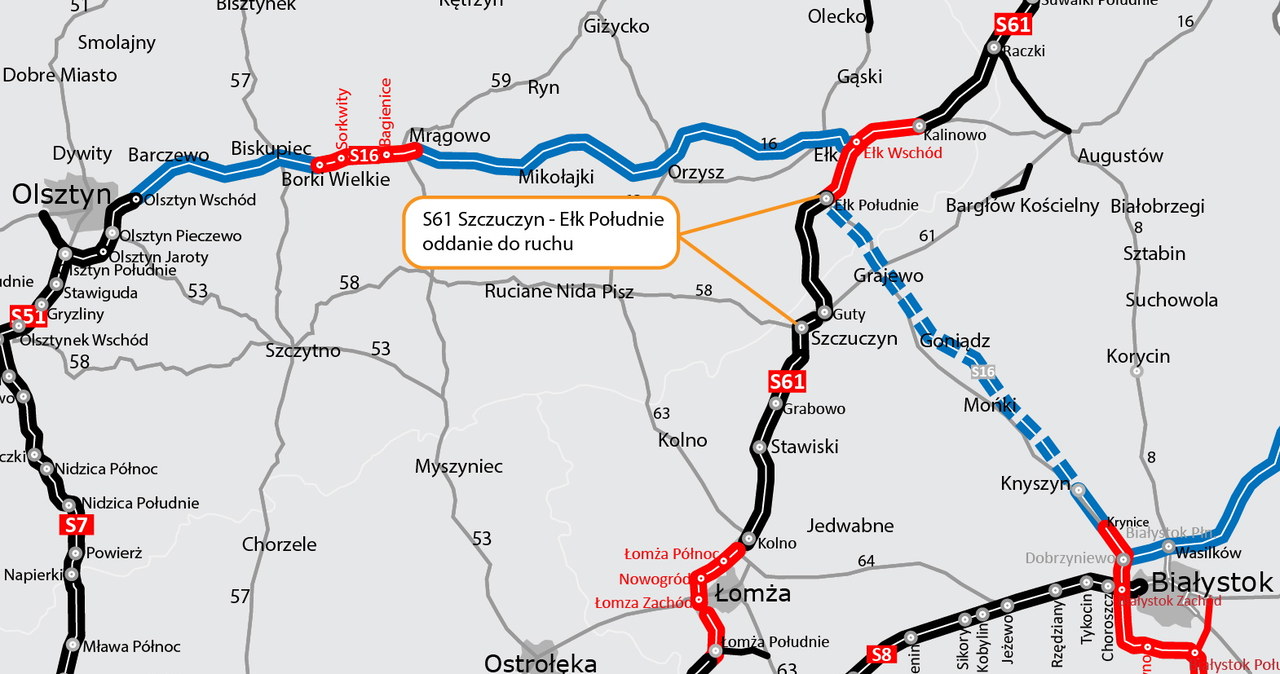 Kierowcy mogą już jeździć nowym odcinkiem drogi S61 /GDDKiA