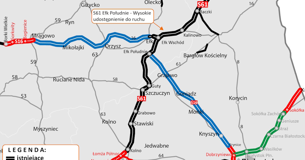 Kierowcy mogą już jeździć trzecim i ostatnim odcinkiem drogi S61 /GDDKiA