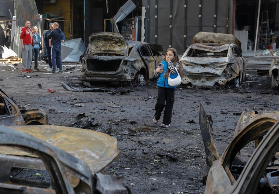 Kijów, maj 2025. Krajobraz po ataku rosyjskich dronów / 	SERGEY DOLZHENKO    /PAP