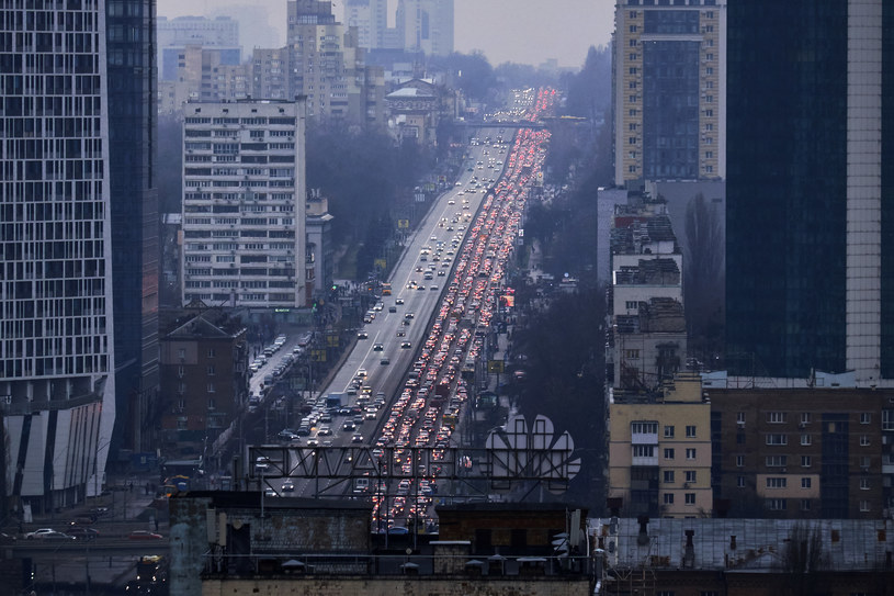 Kijów rankiem 24 lutego, w dniu inwazji Rosji na Ukrainę /Pierre Crom /Getty Images