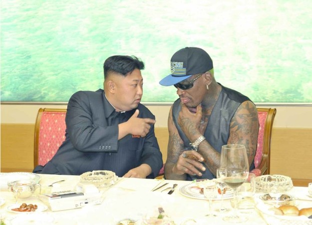 Kim Dzong Un i Dennis Rodman /RODONG SINMUN  /PAP/EPA