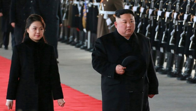 Kim Dzong Un i jego żona Ri Sol-ju /KCNA /PAP/EPA