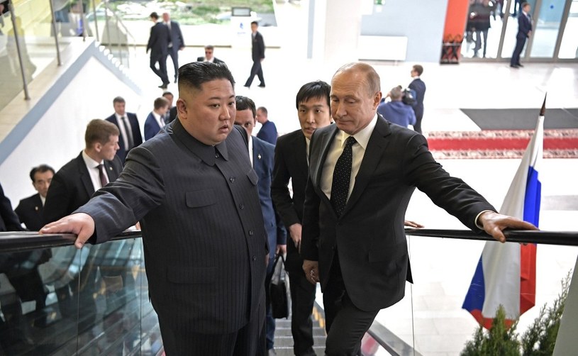 Kim Dzong Un i Władimir Putin, kwiecień 2019 r. /KREMLIN / HANDOUT /AFP