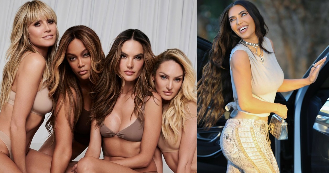 Kim Kardashian (fot. Backgrid/East News), Tyra Banks, Heidi Klum, Candice Swanepoel, and Alessandra Ambrosio /SKIMS / Sandy Kim / BEEM/Beem/East News /East News