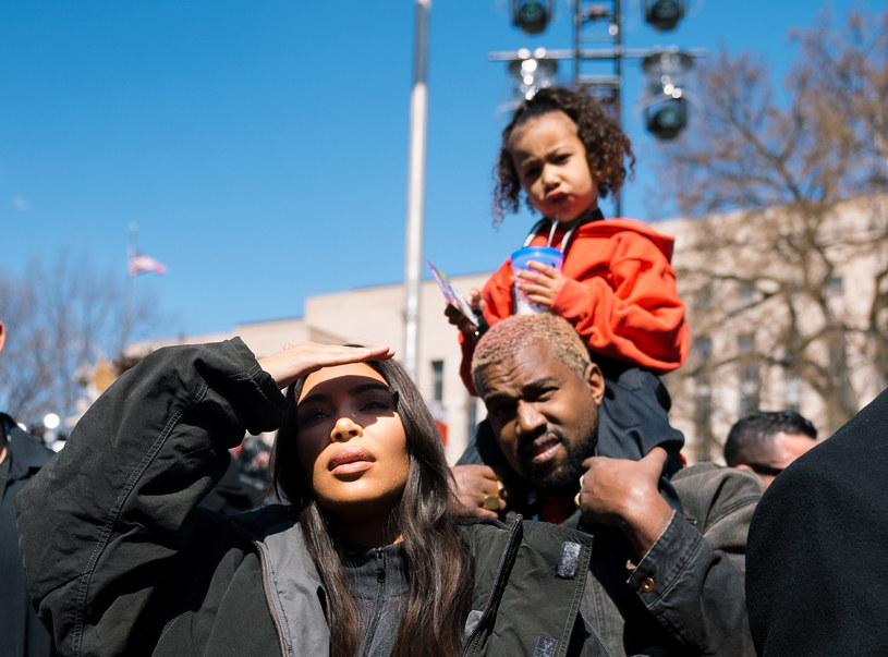 Kim Kardashian i Kanye West z córką /SOPA Images /Getty Images
