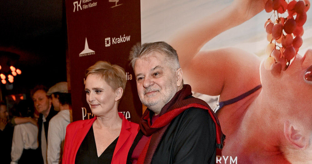 Kinga Preis i Krzysztof Globisz na premierze filmu "Prawdziwe życie aniołów" /AKPA