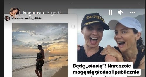 Kinga Rusin pogratulowała ciąży Kasi Sokołowskiej /Instagram