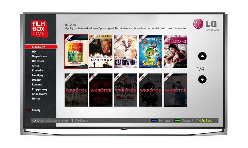 Kino LG 4K” w serwisie VOD FilmBox Live pozwalającej na dostęp do obecnie największej w Polsce bazy filmów 4K /materiały prasowe