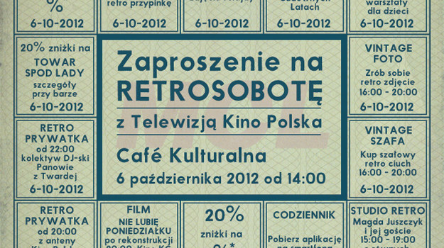 Konkurs "Retrosobota" Kino Polska organizuje 6 października Retrosobotę / /materiały prasowe