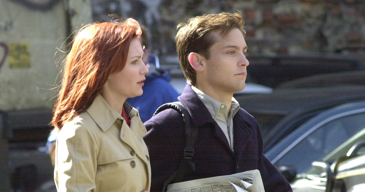 Kirsten Dunst i Tobey Maguire na planie "Spider-Mana" w 2001 roku /Spencer Platt /Getty Images
