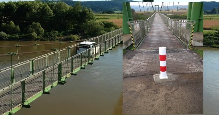 Kładka i blokujący ją słupek / Fot: Interwencja / Aneta Gonet /Informacja prasowa