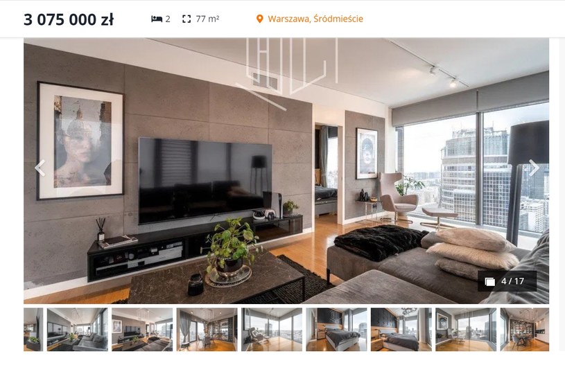 Klaudia Halejcio i jej ukochany sprzedają apartament za 3 miliony złotych (otodom.pl, fot. hryb.pl)