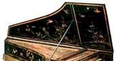 Klawesyn z dwiema klawiaturami, wykonany w Paryżu przez J.C. Goujona, 1749 /Encyklopedia Internautica