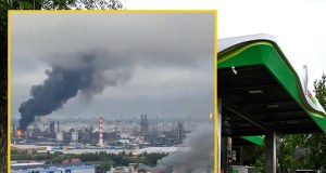 Kłęby czarnego dymu nad Moskwą. Ukraińcy uderzyli w rafinerię