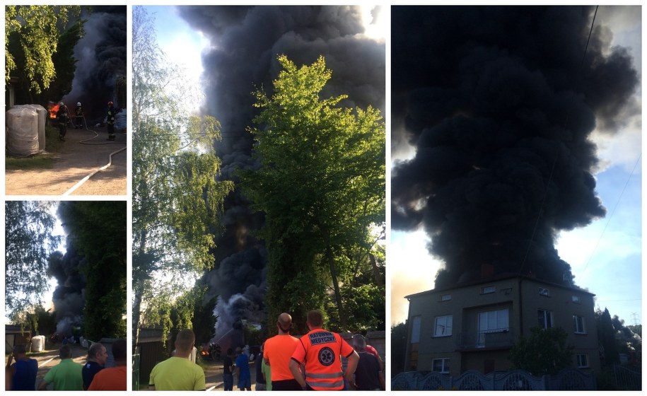 Kłęby gęstego, czarnego dymu unoszą się wysoko nad okolicą /Marcin Buczek /RMF FM