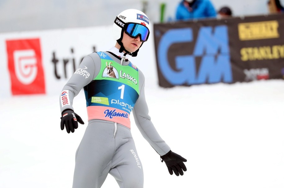 Klemens Murańka podczas marcowego konkursu w Planicy / 	Grzegorz Momot    /PAP