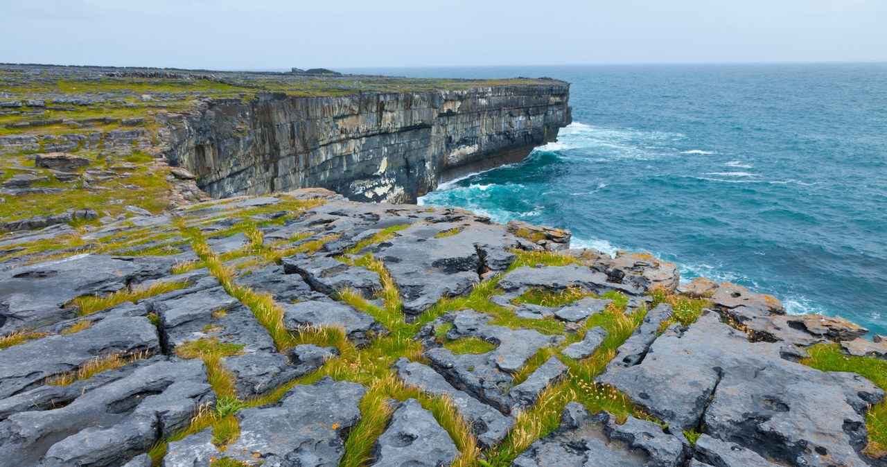 Klif Dun Duchathair Black Fort na wyspie Inis Mór (Irlandia). / Juan-Carlos Muñoz / Biosphoto via AFP /AFP