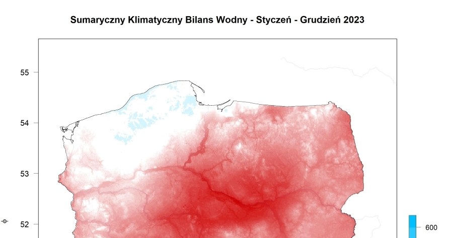 Klimatyczny Bilans Wodny w ubiegłym roku był negatywny w przeważającej części kraju /IMGW /