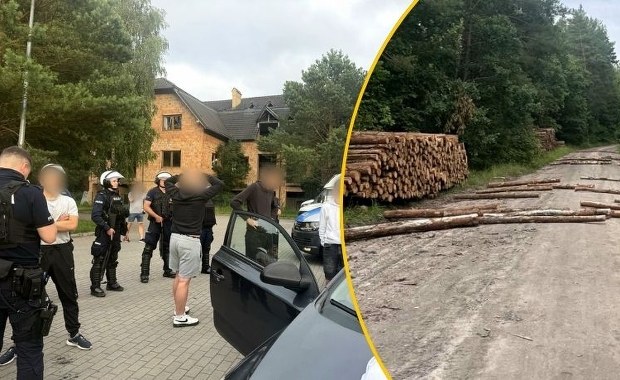 Kłody na leśnej drodze i porzucone kominiarki. Pseudokibice szykowali starcie