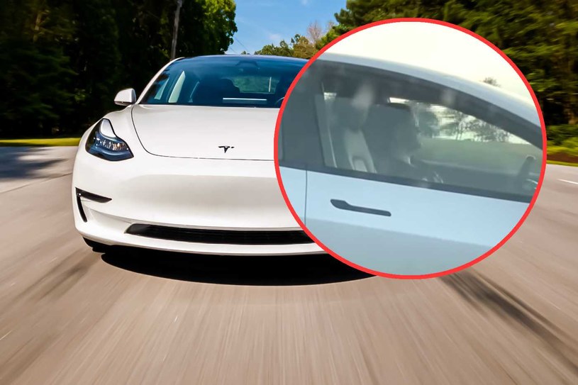 Kobieta siedząca kierownicą Tesli Model 3 na S5 prawdopodobnie spała /fot. zrzut ekranu z filmu na kanale StopCham na YouTube /123RF/PICSEL
