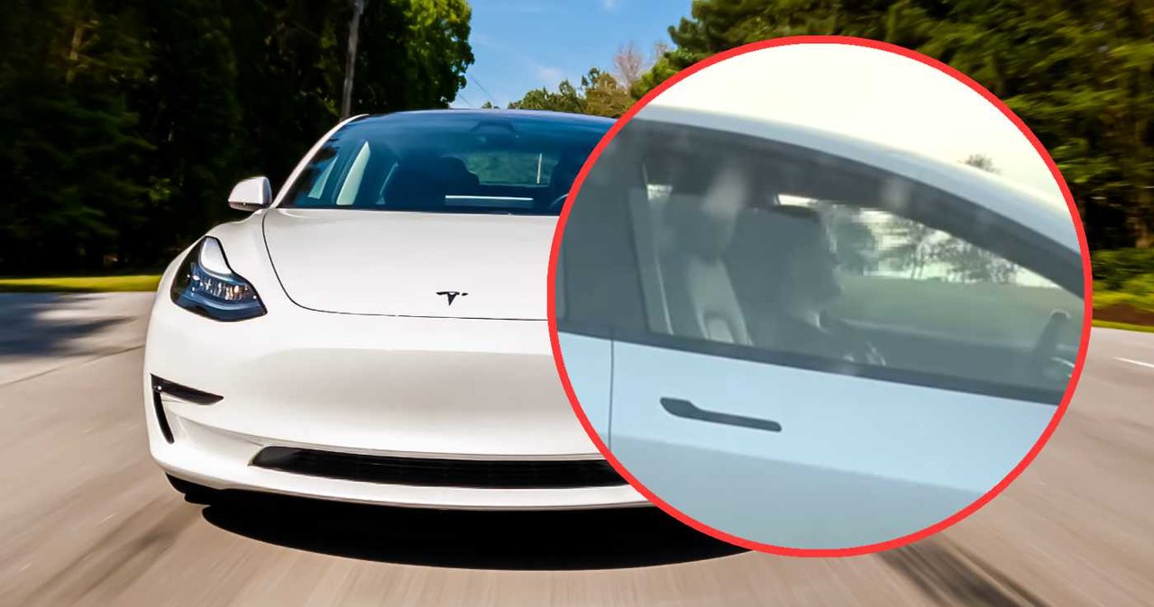 Kobieta siedząca kierownicą Tesli Model 3 na S5 prawdopodobnie spała /fot. zrzut ekranu z filmu na kanale StopCham na YouTube /123RF/PICSEL