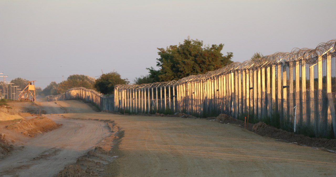Kolczaste ogrodzenie na granicy Węgier i Serbii