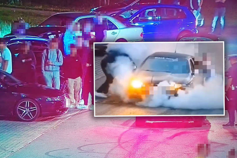 Koledzy trzymali auto, a on palił gumę. Takich konsekwencji się nie spodziewał /Polska Policja /Policja