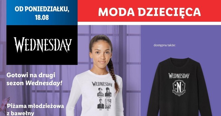Kolekcja ubrań i gadżetów Wednesday w Lidlu /Lidl /INTERIA.PL