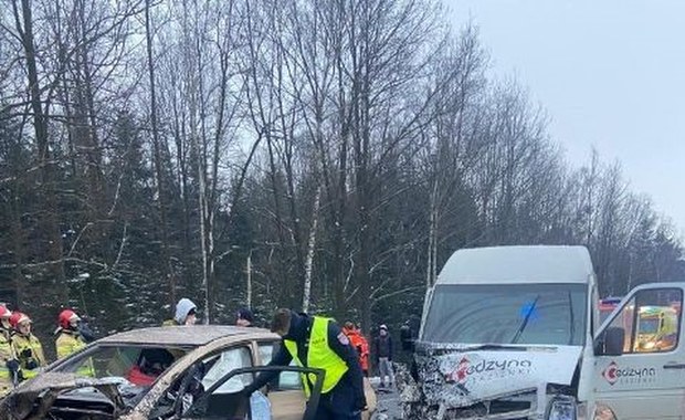 Kolizja pięciu pojazdów w Świętokrzyskiem