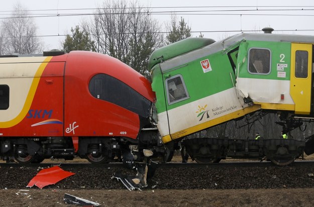 Kolizja pociągów pod Warszawą /Paweł Supernak /PAP