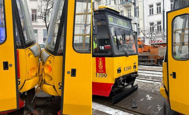 Kolizja tramwajów w Warszawie. Są poszkodowani