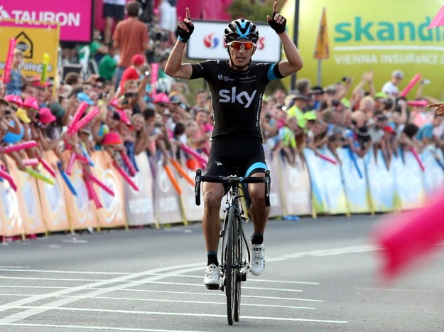 Kolumbijczyk Sergio Henao z grupy Sky wygrał szósty etap 72. Tour de Pologne /Grzegorz Momot /PAP