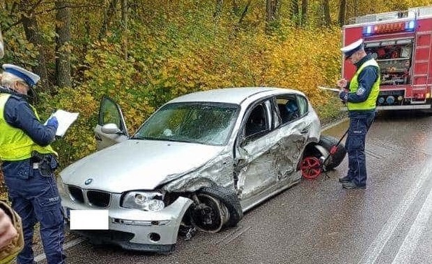 Kolumbijczyk stracił panowanie nad bmw. Poważny wypadek na Kaszubach