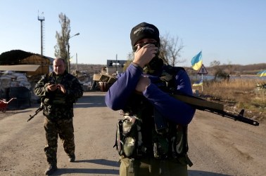 Kolumna z rosyjską pomocą w Ługańsku