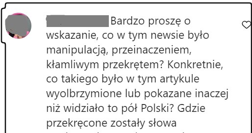 Komentarz do postu Karoliny Korwin Piotrowskiej /Instagram