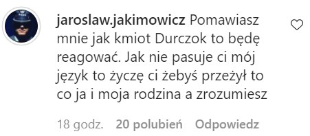 Komentarz Jarosława Jakimowicza na Instagramie /Instagram/jaroslaw.jakimowicz /Instagram