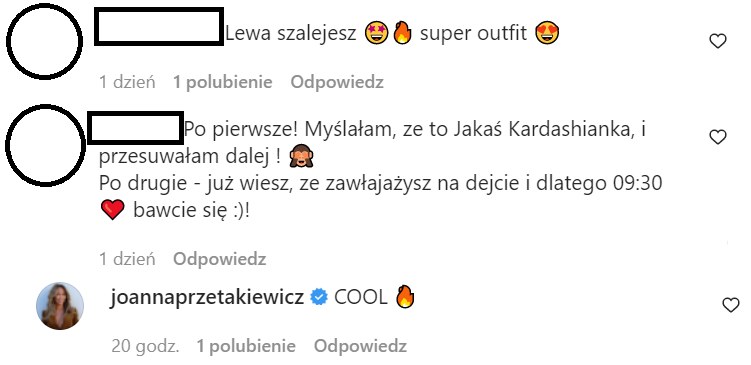 Komentarz pod postem Anny Lewandowskiej IG @annalewandowskahpba/ /Instagram