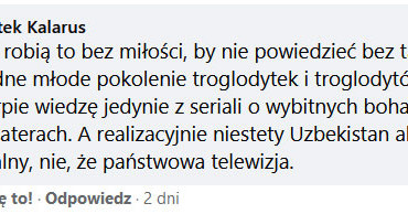 Komentarz Wojciecha Kalarusa pod postem Ilony Łepkowskiej /materiały prasowe