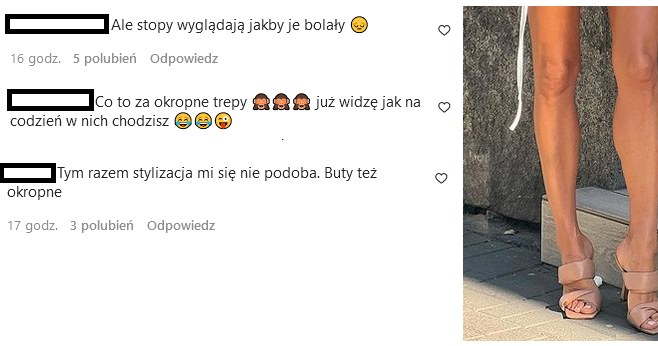 Komentarze dotyczące stóp Rozenek na IG@m_rozenek/ /Instagram