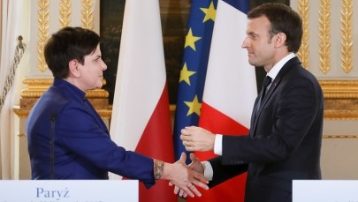Komentarze po spotkaniu Szydło i Macrona. "Ukazuje chęć skończenia ze słodko-kwaśnymi atakami"