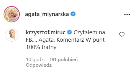 Komentarze pod postem: https://www.instagram.com/p/CScyE-wgS13/ /@agata_mlynarska /Instagram