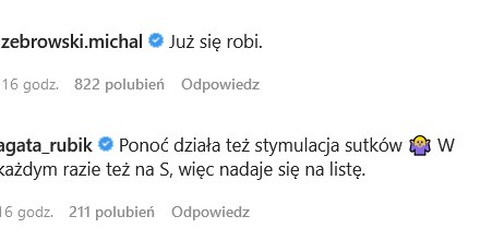 Komentarze pod postem na koncie IG Oli Żebrowskiej @olazebrowska/ /Instagram