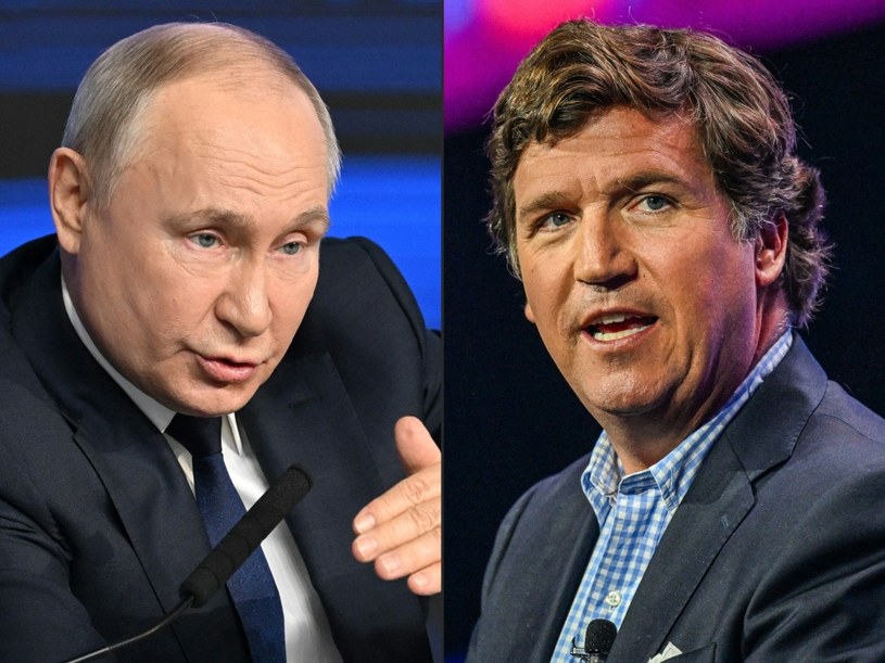Komentator polityczny Tucker Carlson ogłosił, że przeprowadza wywiad z Władimirem Putinem /NATALIA KOLESNIKOVA , GIORGIO VIERA /AFP /AFP
