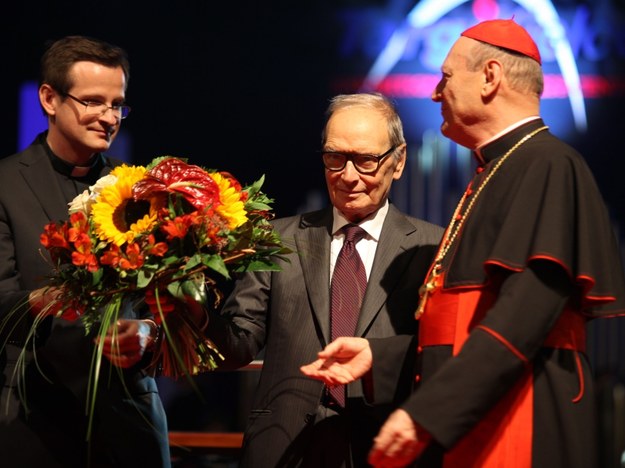 Kompozytor Ennio Morricone odebrał medal "Per Artem ad Deum" Papieskiej Rady ds. Kultury /PAP /PAP