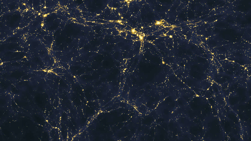 Komputerowa symulacja pokazująca jak powinny być rozmieszczone galaktyki we wszechświecie /NASA