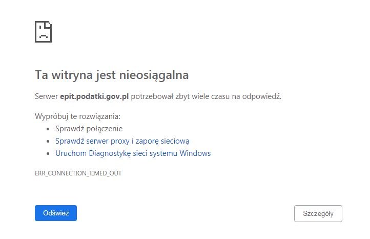 Komunikat, który pojawia się przy próbie wejścia na stronę /RMF FM